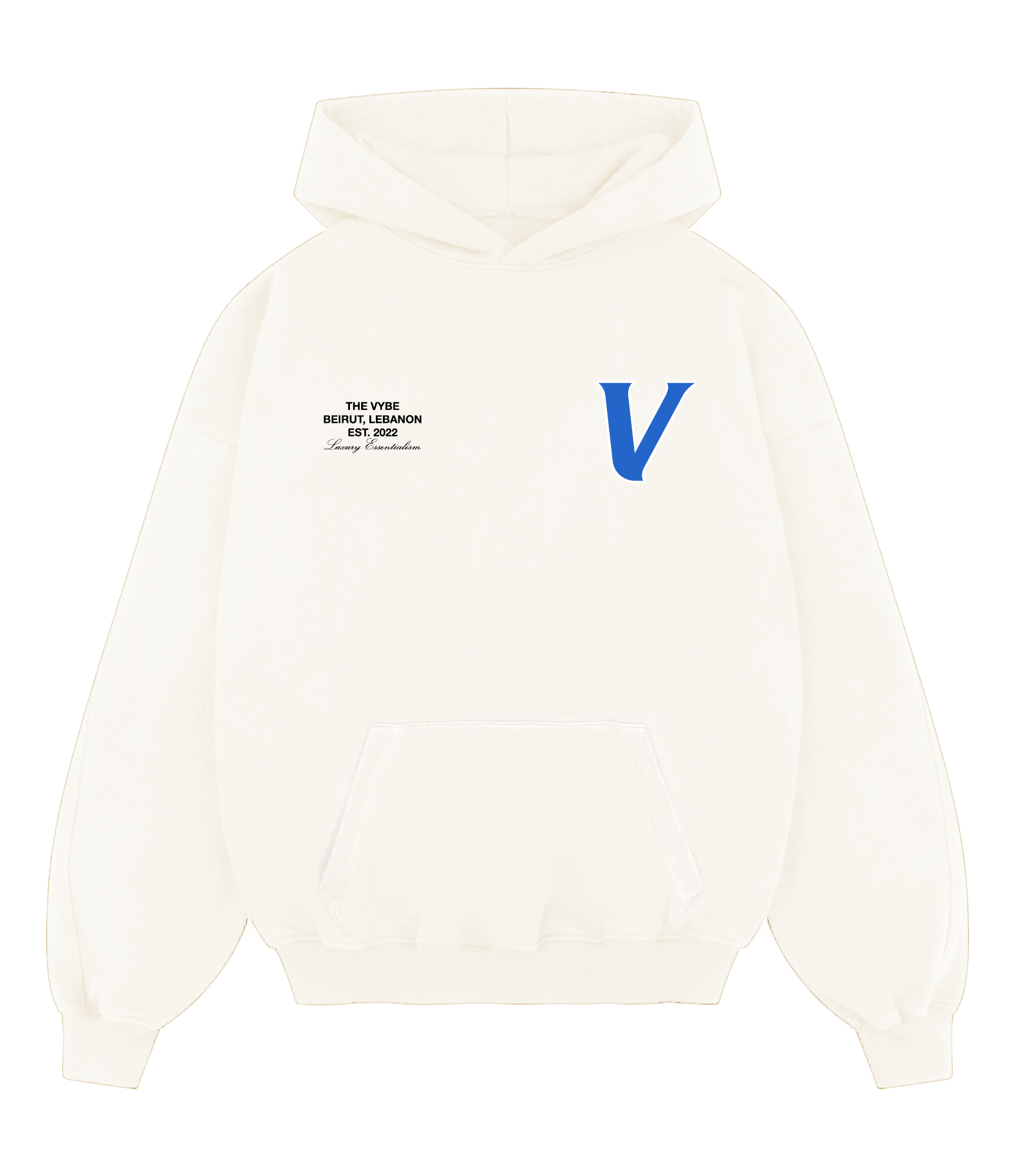 Vintage White Initial Hoodie