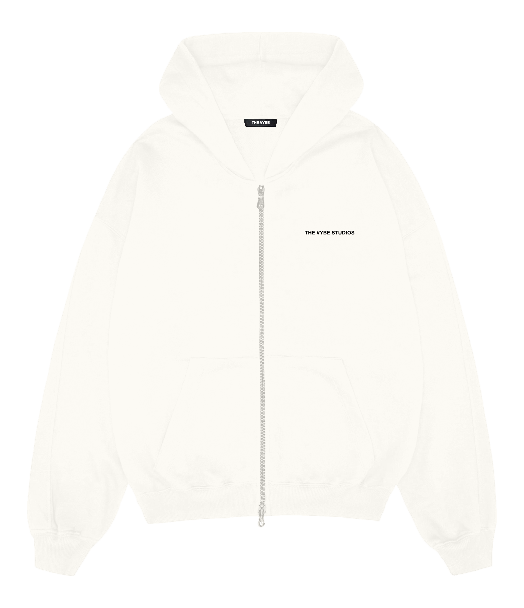 Vintage White Essential Zip Hoodie